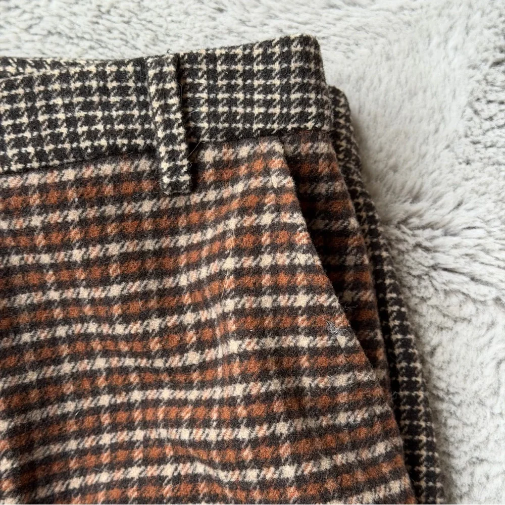 RAILS Mixed Plaid Mini Skirt Houndstooth Wool Blend Brown Black Size Small - Picture 5 of 9